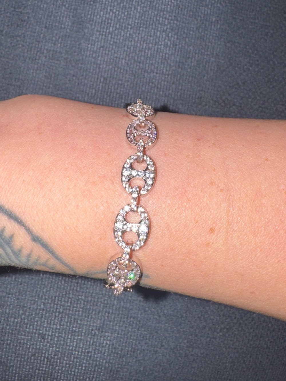T.J.Maxx Silver and Clear Crystal Link Bracelet